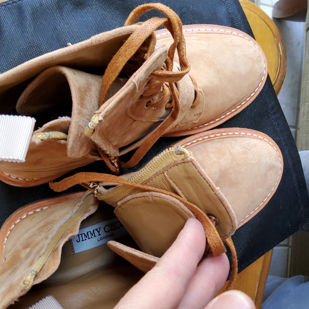 Jimmy Choo Cora Suede Combat Boots! EUC! - Picture 7 of 8
